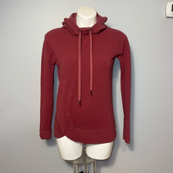 Sweaty Betty Tops - Sweaty Betty London Scuba Hoodie Tunic Sweatshirt Women Maroon Red Jacke…